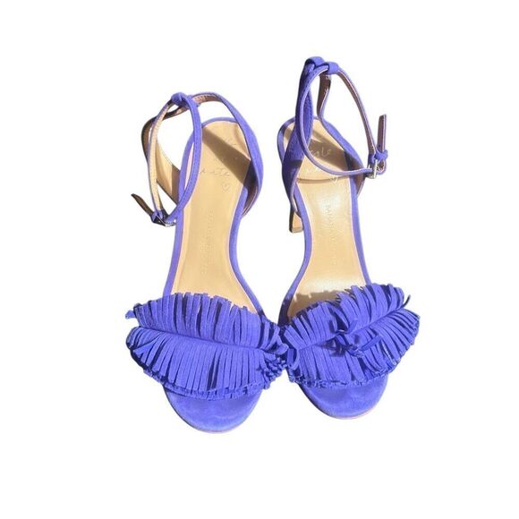 Banana Republic Hello Sole Mate Cobalt Blue Strappy Fringed Sandal 7.5 - Picture 2 of 5